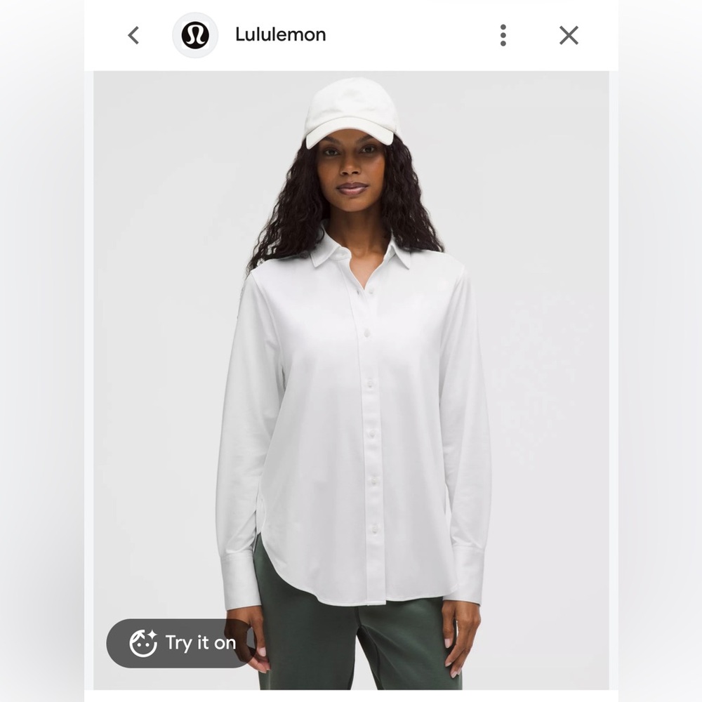lululemon athletica White Long-Sleeve Button-Down Shirt